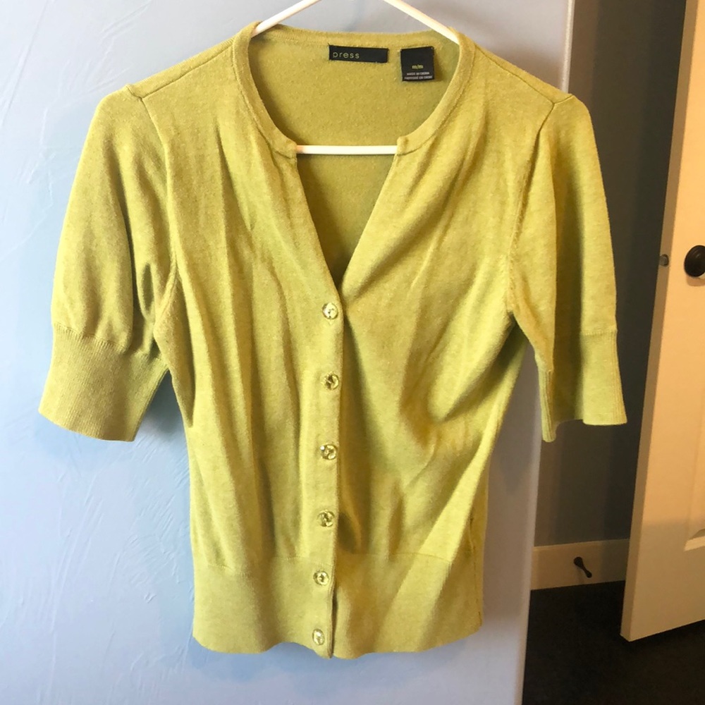 Green cardigan